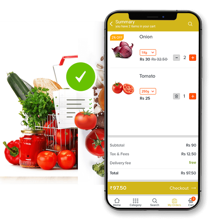 On demand grocery delivery app